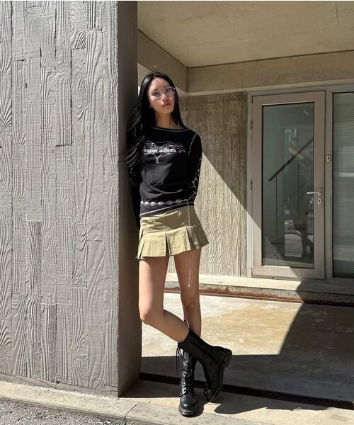 Cavish(カビシ)の「W STEM LS TEE BLACK(CV2FSFT553A)(Tシャツ/カットソー・レディース・ブラック・FREE)」の10枚目の写真