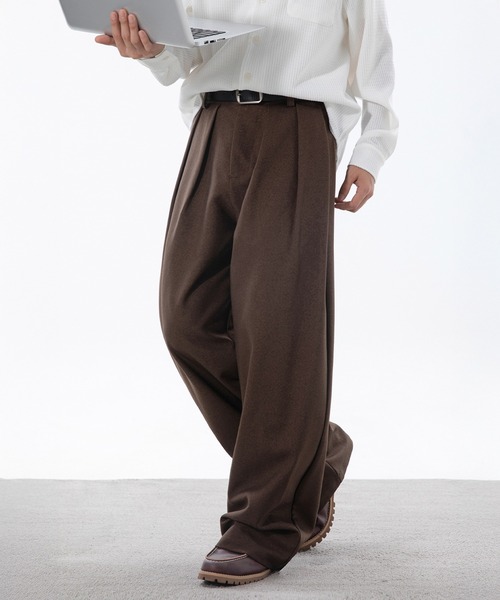 CORPUS TOKYO（コーパス トーキョー）の「ダブルタックワイドスラックス（スラックス・メンズ・グレー/ブラウン/グレイッシュベージュ/ブラック・4/3/2/1）」の3枚目の写真