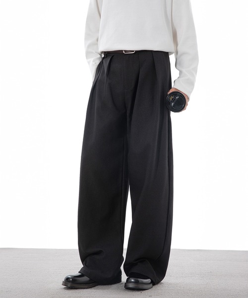 CORPUS TOKYO（コーパス トーキョー）の「ダブルタックワイドスラックス（スラックス・メンズ・グレー/ブラウン/グレイッシュベージュ/ブラック・4/3/2/1）」の9枚目の写真