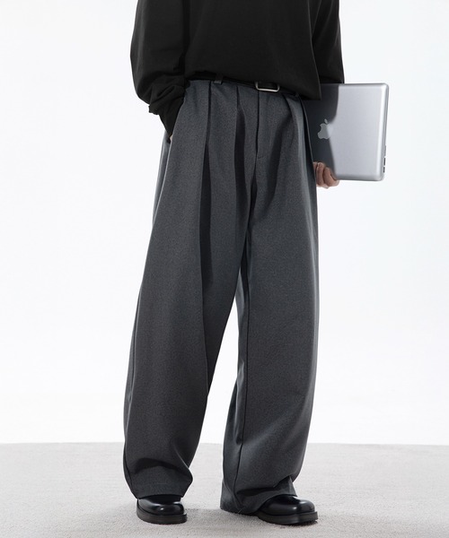 CORPUS TOKYO（コーパス トーキョー）の「ダブルタックワイドスラックス（スラックス・メンズ・グレー/ブラウン/グレイッシュベージュ/ブラック・4/3/2/1）」の14枚目の写真