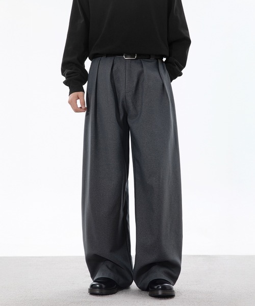 CORPUS TOKYO（コーパス トーキョー）の「ダブルタックワイドスラックス（スラックス・メンズ・グレー/ブラウン/グレイッシュベージュ/ブラック・4/3/2/1）」の16枚目の写真