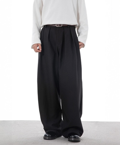 CORPUS TOKYO（コーパス トーキョー）の「ダブルタックワイドスラックス（スラックス・メンズ・グレー/ブラウン/グレイッシュベージュ/ブラック・4/3/2/1）」の11枚目の写真