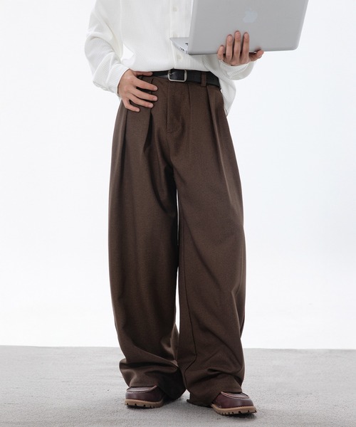 CORPUS TOKYO（コーパス トーキョー）の「ダブルタックワイドスラックス（スラックス・メンズ・グレー/ブラウン/グレイッシュベージュ/ブラック・4/3/2/1）」の20枚目の写真