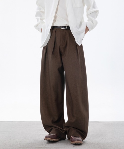 CORPUS TOKYO（コーパス トーキョー）の「ダブルタックワイドスラックス（スラックス・メンズ・グレー/ブラウン/グレイッシュベージュ/ブラック・4/3/2/1）」の22枚目の写真