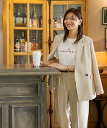 CARETTE（カレット）の「スーツセット ダブル セットアップ カジュアル ジャケット パンツ テーパード スリム ビジネス オフィス 仕事 フォーマル セレモニー 卒業式 卒園式 入学式 入園式 ママスーツ 七五三 ママ 母親 オケージョン（スーツセット）」