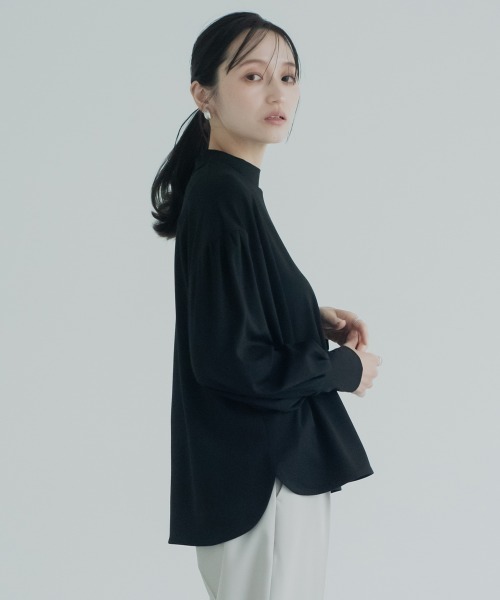 Petitjo(プッチージョ)の「小さいサイズ クルーネックブラウス 低身長さん・小柄女性(シャツ/ブラウス・レディース・オフホワイト/ブラック・PSS/PS/PM/PL)」の12枚目の写真