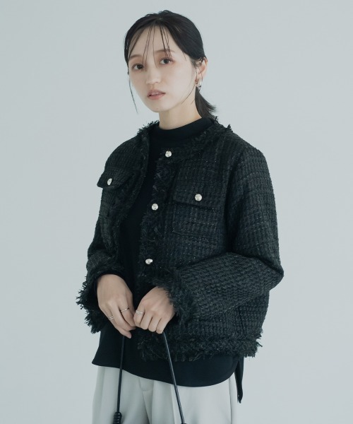 Petitjo(プッチージョ)の「小さいサイズ クルーネックブラウス 低身長さん・小柄女性(シャツ/ブラウス・レディース・オフホワイト/ブラック・PSS/PS/PM/PL)」の14枚目の写真