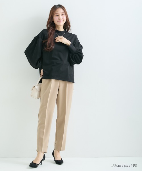 Petitjo(プッチージョ)の「小さいサイズ クルーネックブラウス 低身長さん・小柄女性(シャツ/ブラウス・レディース・オフホワイト/ブラック・PSS/PS/PM/PL)」の18枚目の写真