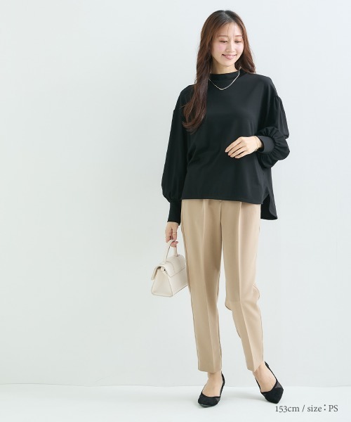 Petitjo(プッチージョ)の「小さいサイズ クルーネックブラウス 低身長さん・小柄女性(シャツ/ブラウス・レディース・オフホワイト/ブラック・PSS/PS/PM/PL)」の19枚目の写真