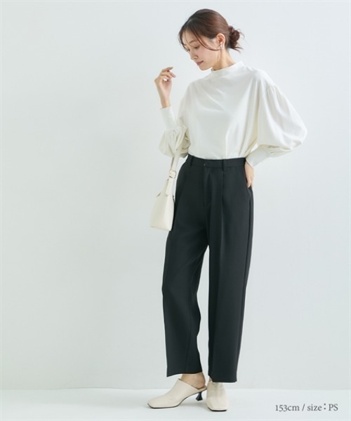 Petitjo(プッチージョ)の「小さいサイズ クルーネックブラウス 低身長さん・小柄女性(シャツ/ブラウス・レディース・オフホワイト/ブラック・PSS/PS/PM/PL)」の17枚目の写真