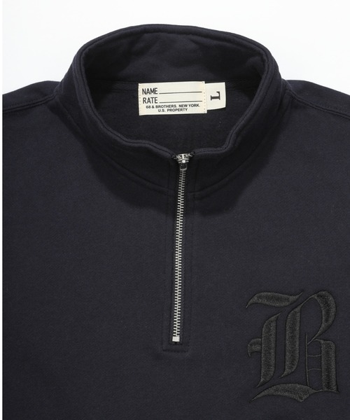 68&brothers（シックスティエイトアンドブラザーズ）の「68&BROTHERS シックスティーエイトアンドブラザーズ / emb Old B Half Zip Sweat（スウェット・メンズ・ネイビー/アイボリー/ブラック/ヘザーグレー・LARGE/X-LARGE）」の18枚目の写真