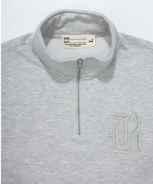 68&brothers（シックスティエイトアンドブラザーズ）の「68&BROTHERS シックスティーエイトアンドブラザーズ / emb Old B Half Zip Sweat（スウェット・メンズ・ネイビー/アイボリー/ブラック/ヘザーグレー・LARGE/X-LARGE）」の8枚目の写真