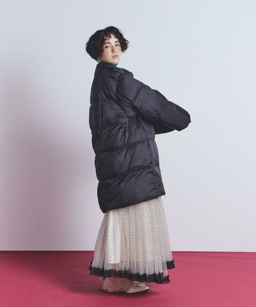 manana suerte（マニャーナスエルテ）の「リボン中綿ダウンコート（ダウンジャケット/コート・レディース・ミント/ブラック・FREE）」の12枚目の写真