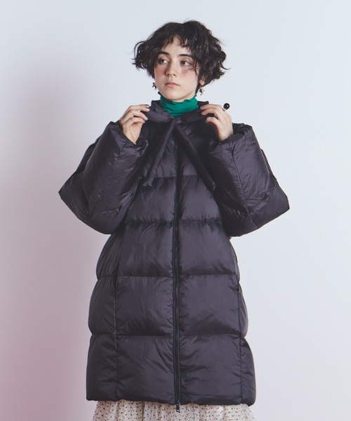 manana suerte（マニャーナスエルテ）の「リボン中綿ダウンコート（ダウンジャケット/コート・レディース・ミント/ブラック・FREE）」の4枚目の写真