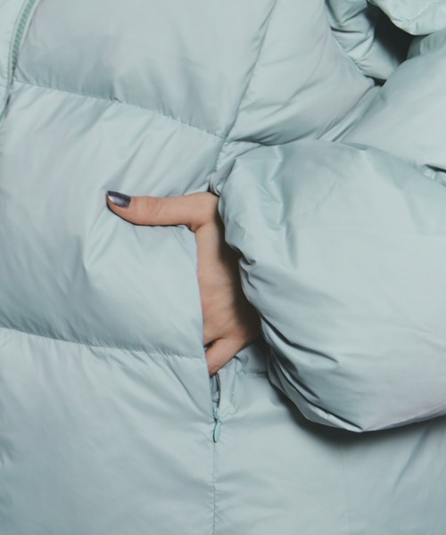 manana suerte（マニャーナスエルテ）の「リボン中綿ダウンコート（ダウンジャケット/コート・レディース・ミント/ブラック・FREE）」の18枚目の写真