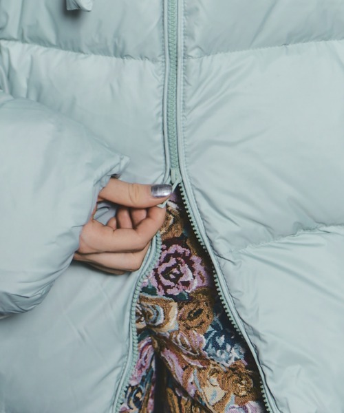 manana suerte（マニャーナスエルテ）の「リボン中綿ダウンコート（ダウンジャケット/コート・レディース・ミント/ブラック・FREE）」の19枚目の写真