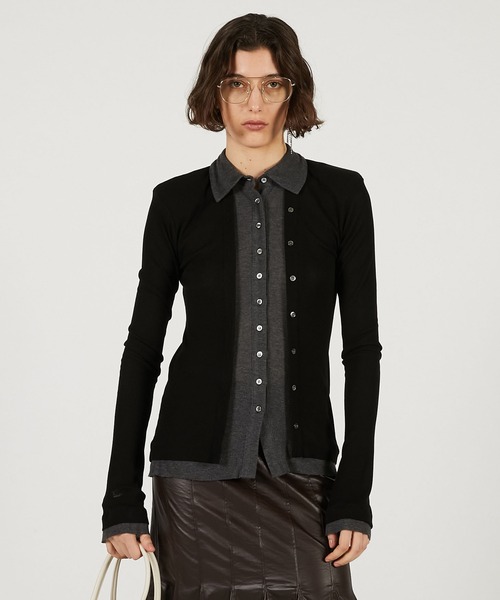 PRANK PROJECT(プランクプロジェクト)の「【2026Spring Pre-Order】ダブルフロントジャージーシャツ / Double Front Shirt(シャツ/ブラウス・レディース・ブラック/ベージュ/ブラウン・FREE)」の9枚目の写真