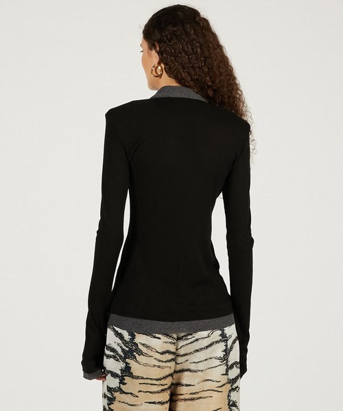 PRANK PROJECT(プランクプロジェクト)の「【2026Spring Pre-Order】ダブルフロントジャージーシャツ / Double Front Shirt(シャツ/ブラウス・レディース・ブラック/ベージュ/ブラウン・FREE)」の12枚目の写真