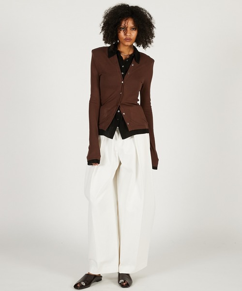 PRANK PROJECT(プランクプロジェクト)の「【2026Spring Pre-Order】ダブルフロントジャージーシャツ / Double Front Shirt(シャツ/ブラウス・レディース・ブラック/ベージュ/ブラウン・FREE)」の6枚目の写真