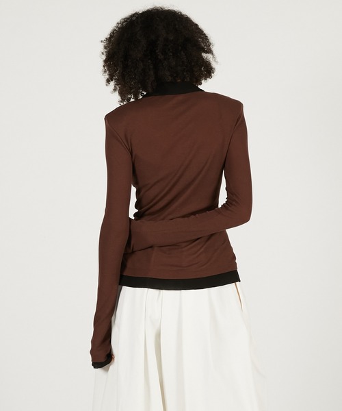 PRANK PROJECT(プランクプロジェクト)の「【2026Spring Pre-Order】ダブルフロントジャージーシャツ / Double Front Shirt(シャツ/ブラウス・レディース・ブラック/ベージュ/ブラウン・FREE)」の16枚目の写真