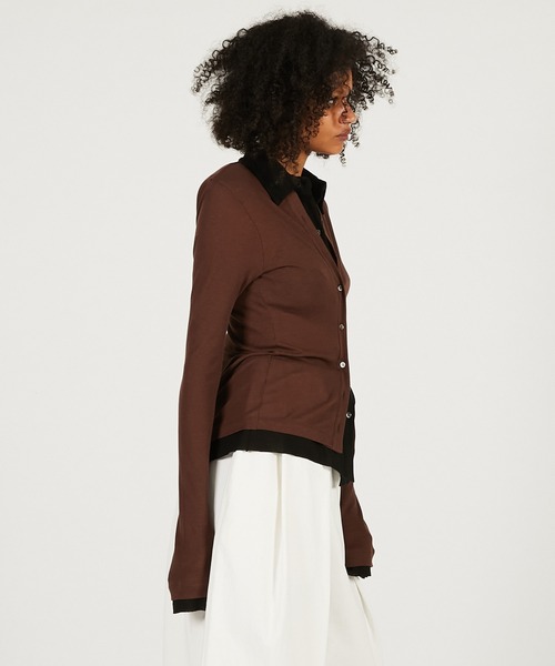 PRANK PROJECT(プランクプロジェクト)の「【2026Spring Pre-Order】ダブルフロントジャージーシャツ / Double Front Shirt(シャツ/ブラウス・レディース・ブラック/ベージュ/ブラウン・FREE)」の17枚目の写真