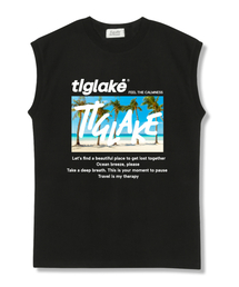 ベケーションオーバーサイズノースリーブTシャツブラック