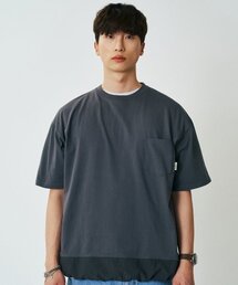 AGENT PEEK（エージェントピーク）の「LAYERED CREWNECK T-SHIRT CHARCOAL（Tシャツ/カットソー）」