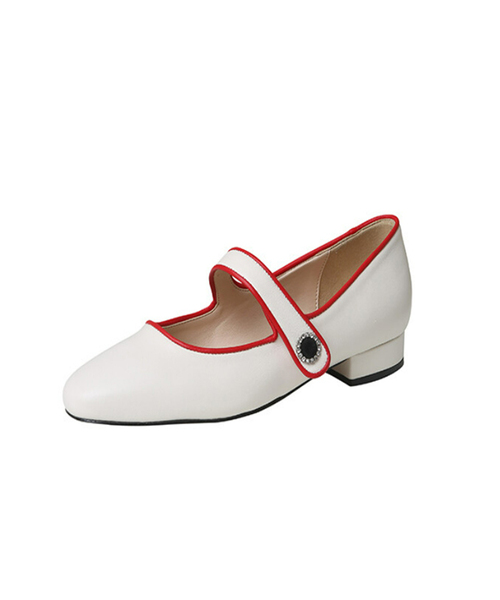 LEVASE(ルバズ)の「e.g) L mary jane-cream red 2cm(バレエシューズ・レディース・その他・38/39/35/36/37/36.5/37.5/35.5/38.5)」の1枚目の写真