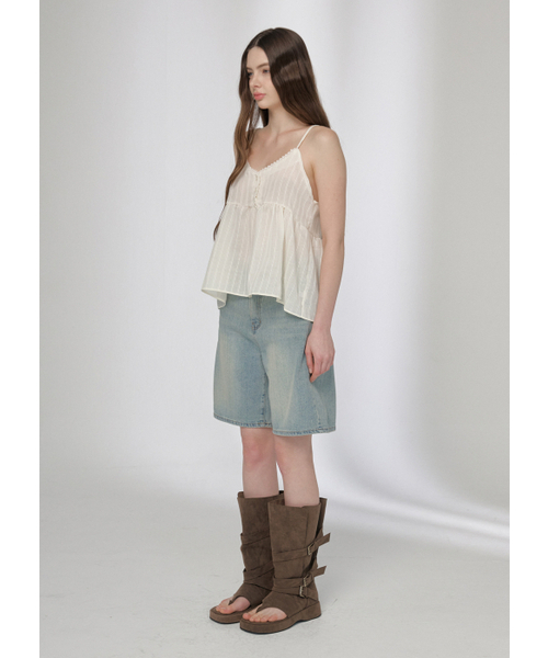 BUTTON UP(ボタンアップ)の「ヴィンテージウォッシュショートデニムパンツ(その他パンツ・レディース・その他・SMALL)」の4枚目の写真