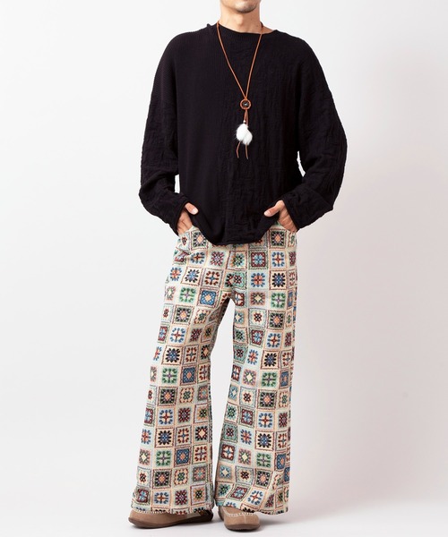 チャイハネ(チャイハネ)の「【チャイハネ】シェピMEN'Sベルボトムパンツ(その他パンツ・メンズ・ホワイト/ブラック・FREE)」の5枚目の写真