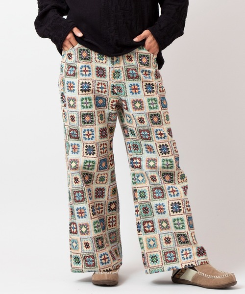 チャイハネ(チャイハネ)の「【チャイハネ】シェピMEN'Sベルボトムパンツ(その他パンツ・メンズ・ホワイト/ブラック・FREE)」の6枚目の写真