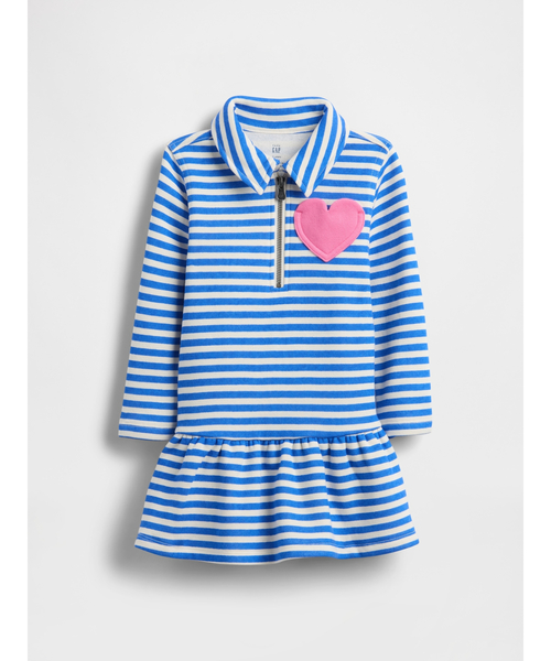 GAP(ギャップ)の「ハーフジップ プルオーバー スウェットワンピース (幼児・ベビー)(ワンピース・キッズ・ブルー/ピンク・70cm/80cm/90cm/95cm/100cm/105cm/110cm)」の3枚目の写真