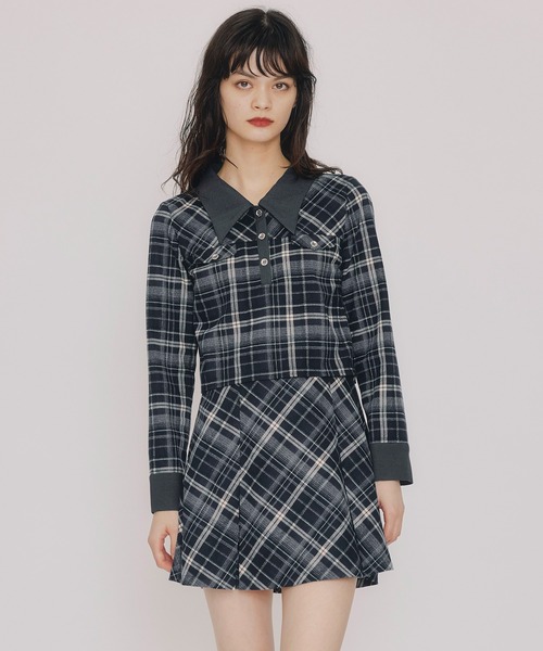 REDYAZEL(レディアゼル)の「バイアスチェックショートブラウス×プリーツミニスカートセットアップ(セットアップ・レディース・ブラック/ブルー/レッド・SMALL/MEDIUM)」の14枚目の写真