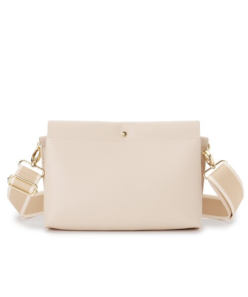 SHOO・LA・RUE(シューラルー)の「配色ベルトがアクセント 3層ショルダーバッグ(ショルダーバッグ・レディース・シルバー/アイボリー/ブラック・00)」の4枚目の写真