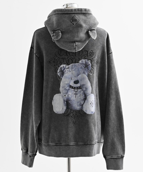 TRAVAS TOKYO（トラバス トウキョウ）の「『TRAVAS TOKYO/トラバス トーキョー』くま耳ZIPフーディー/ジップアップパーカー（パーカー・レディース・パープル/チャコールグレー/ブラック・FREE）」の2枚目の写真