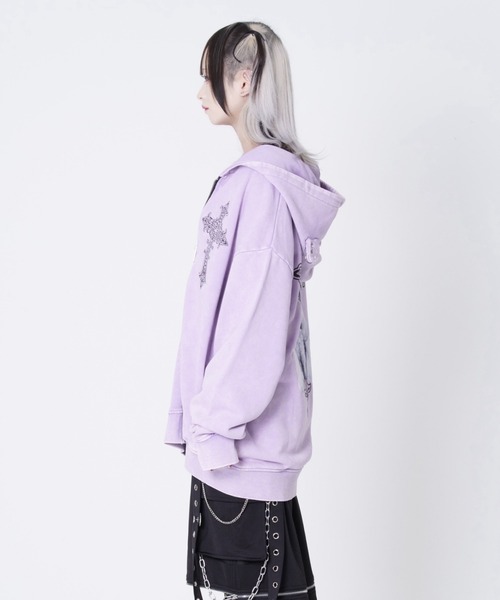 TRAVAS TOKYO（トラバス トウキョウ）の「『TRAVAS TOKYO/トラバス トーキョー』くま耳ZIPフーディー/ジップアップパーカー（パーカー・レディース・パープル/チャコールグレー/ブラック・FREE）」の17枚目の写真