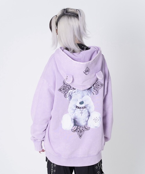 TRAVAS TOKYO（トラバス トウキョウ）の「『TRAVAS TOKYO/トラバス トーキョー』くま耳ZIPフーディー/ジップアップパーカー（パーカー・レディース・パープル/チャコールグレー/ブラック・FREE）」の18枚目の写真