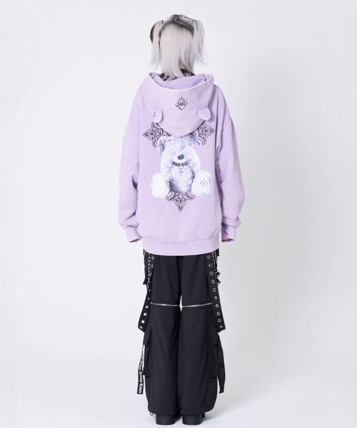 TRAVAS TOKYO（トラバス トウキョウ）の「『TRAVAS TOKYO/トラバス トーキョー』くま耳ZIPフーディー/ジップアップパーカー（パーカー・レディース・パープル/チャコールグレー/ブラック・FREE）」の20枚目の写真