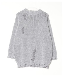 Crushed Plating Knit Pullover / クラッシュプレーティングニットプルオーバー