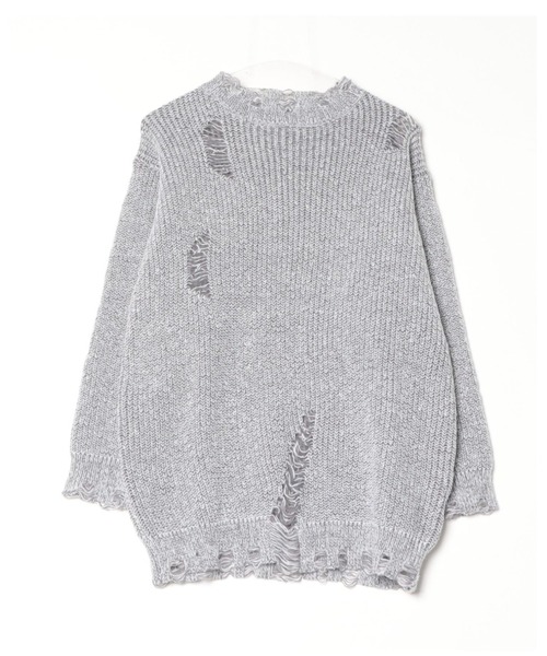 Crushed Plating Knit Pullover / クラッシュプレーティングニットプル