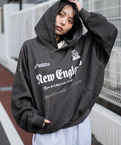 セール】WEGO/グラフィックバルーンクロップドプルパーカー（パーカー