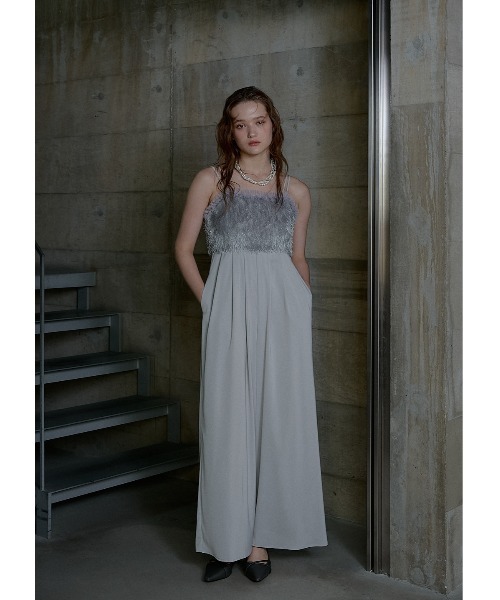 LE'RURE(リルアー)の「Feather cami pants dress(パンツドレス・レディース・ベージュ/グレー/ブラック・TALL/MEDIUM)」の11枚目の写真