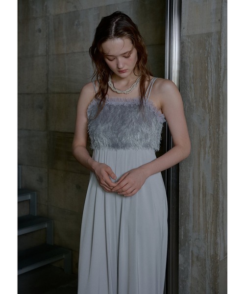 LE'RURE(リルアー)の「Feather cami pants dress(パンツドレス・レディース・ベージュ/グレー/ブラック・TALL/MEDIUM)」の12枚目の写真