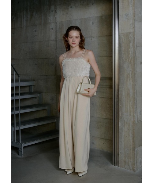 Feather cami pants dress(パンツドレス)|LE'RURE(リルアー)の Feather cami pants dress(パンツドレス)|LE'RURE(リルアー)の