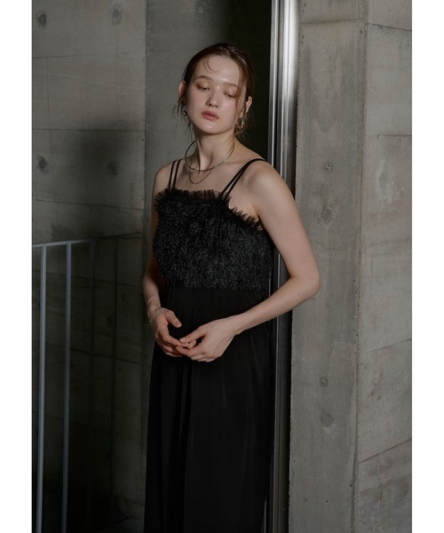 LE'RURE(リルアー)の「Feather cami pants dress(パンツドレス・レディース・ベージュ/グレー/ブラック・TALL/MEDIUM)」の6枚目の写真