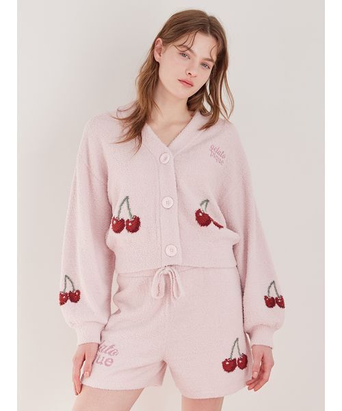 ONLINE限定カラーあり】ベビモコチェリージャガードカーディガン