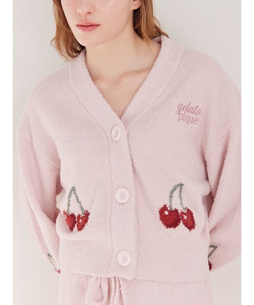 ジェラートピケ　カーディガン　チェリー ONLINE限定カラーあり】ベビモコチェリージャガードカーディガン