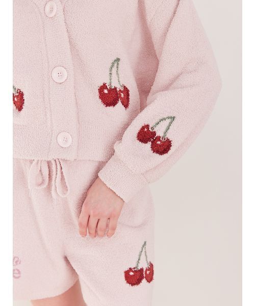 新品 gelato pique チェリージャガードカーディガン ピンク ジェラートピケ チェリージャガードカーディガン さくらんぼ 新品