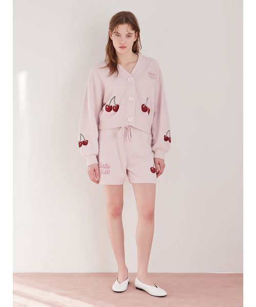 ONLINE限定カラーあり】ベビモコチェリージャガードカーディガン