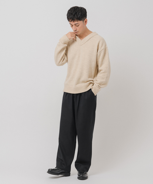 EDIFICE(エディフィス)の「サキソニー 1タック イージーパンツ(スラックス・メンズ・ブラック/チャコールグレー/ブラウン/ネイビー・SMALL/MEDIUM/LARGE)」の6枚目の写真